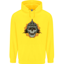 Pickelhaube Skull Prussian Helmet Biker Childrens Kids Hoodie Yellow
