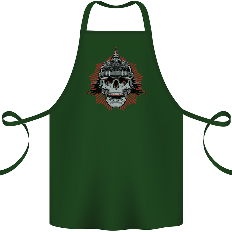 Pickelhaube Skull Prussian Helmet Biker Cotton Apron 100% Organic Forest Green