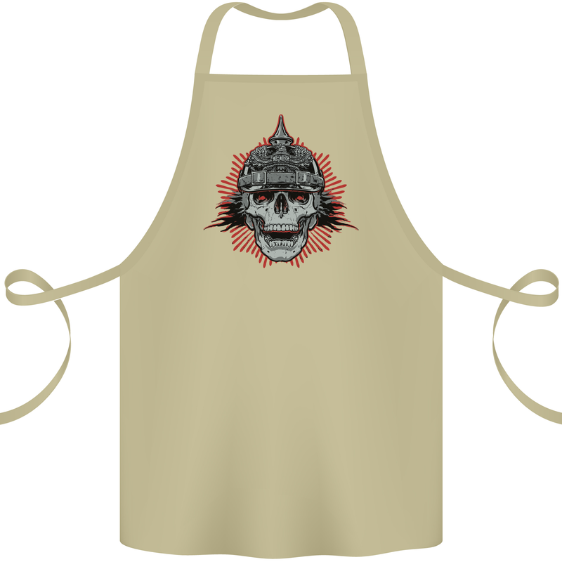 Pickelhaube Skull Prussian Helmet Biker Cotton Apron 100% Organic Khaki