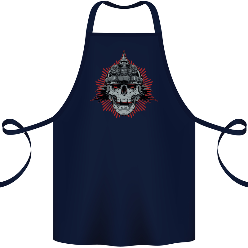 Pickelhaube Skull Prussian Helmet Biker Cotton Apron 100% Organic Navy Blue