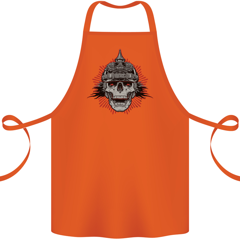 Pickelhaube Skull Prussian Helmet Biker Cotton Apron 100% Organic Orange