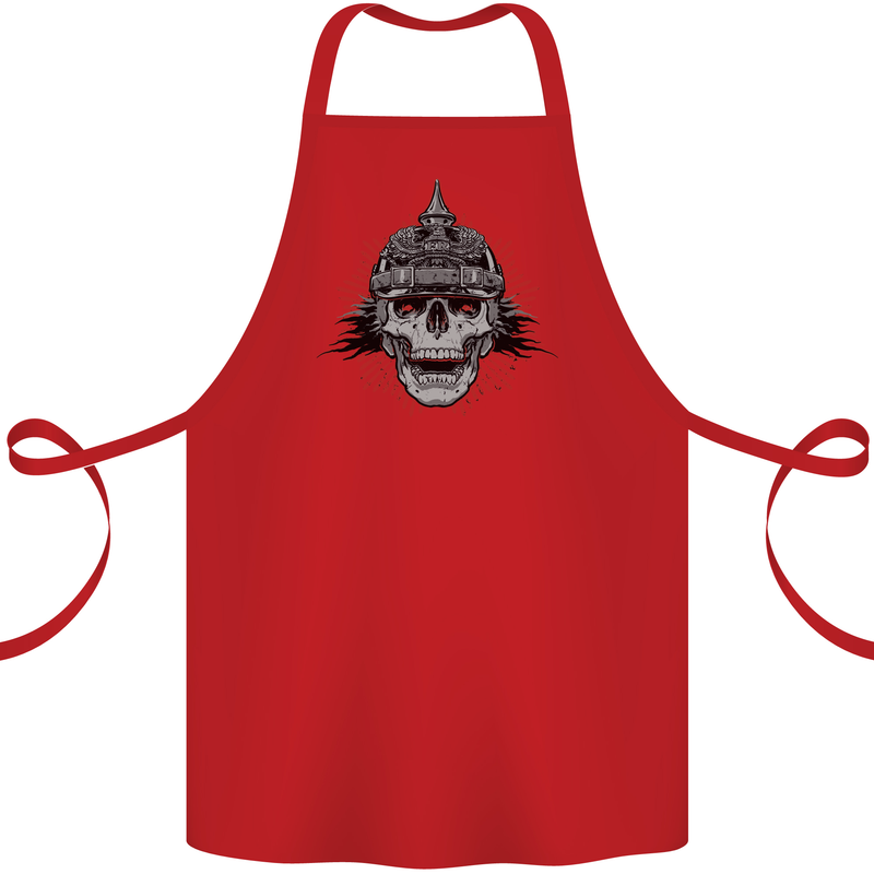 Pickelhaube Skull Prussian Helmet Biker Cotton Apron 100% Organic Red