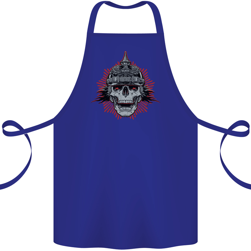 Pickelhaube Skull Prussian Helmet Biker Cotton Apron 100% Organic Royal Blue
