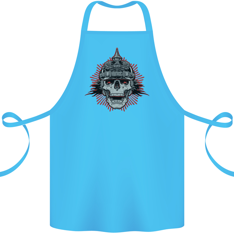 Pickelhaube Skull Prussian Helmet Biker Cotton Apron 100% Organic Turquoise