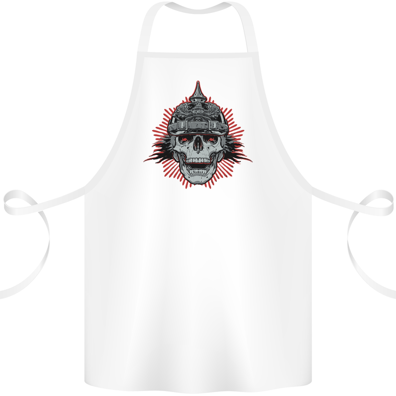 Pickelhaube Skull Prussian Helmet Biker Cotton Apron 100% Organic White
