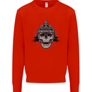 Pickelhaube Skull Prussian Helmet Biker Kids Sweatshirt Jumper Bright Red