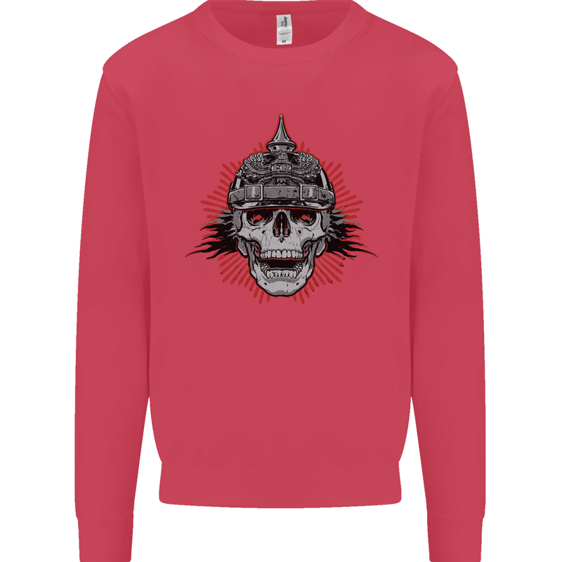 Pickelhaube Skull Prussian Helmet Biker Kids Sweatshirt Jumper Heliconia