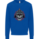 Pickelhaube Skull Prussian Helmet Biker Kids Sweatshirt Jumper Royal Blue