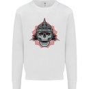 Pickelhaube Skull Prussian Helmet Biker Kids Sweatshirt Jumper White