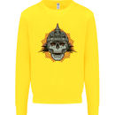 Pickelhaube Skull Prussian Helmet Biker Kids Sweatshirt Jumper Yellow