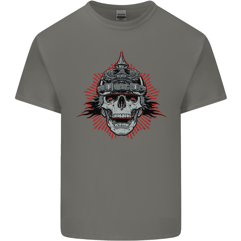 Pickelhaube Skull Prussian Helmet Biker Kids T-Shirt Childrens Charcoal
