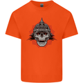 Pickelhaube Skull Prussian Helmet Biker Kids T-Shirt Childrens Orange