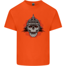 Pickelhaube Skull Prussian Helmet Biker Kids T-Shirt Childrens Orange