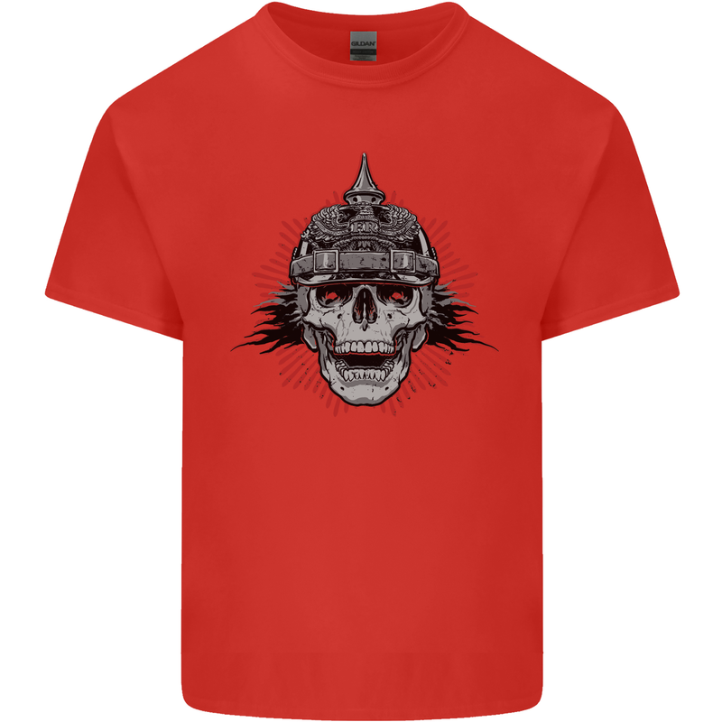 Pickelhaube Skull Prussian Helmet Biker Kids T-Shirt Childrens Red