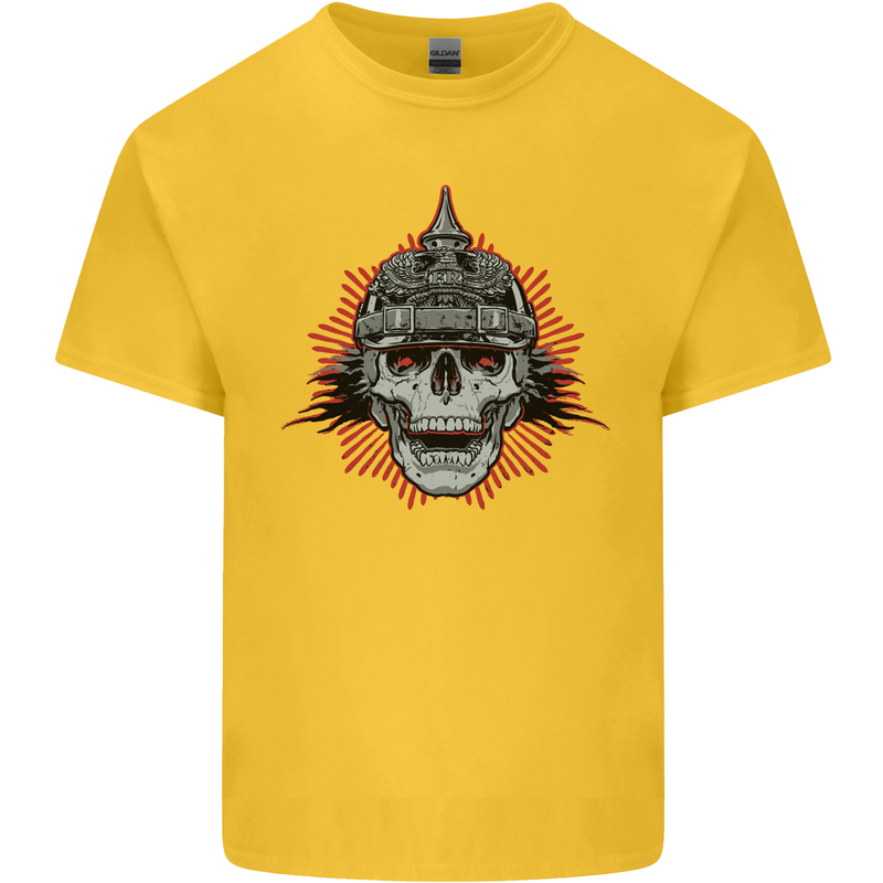 Pickelhaube Skull Prussian Helmet Biker Kids T-Shirt Childrens Yellow