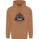 Pickelhaube Skull Prussian Helmet Biker Mens 80% Cotton Hoodie Caramel Latte