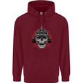 Pickelhaube Skull Prussian Helmet Biker Mens 80% Cotton Hoodie Maroon
