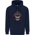 Pickelhaube Skull Prussian Helmet Biker Mens 80% Cotton Hoodie Navy Blue