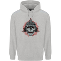 Pickelhaube Skull Prussian Helmet Biker Mens 80% Cotton Hoodie Sports Grey