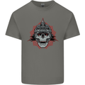 Pickelhaube Skull Prussian Helmet Biker Mens Cotton T-Shirt Tee Top Charcoal