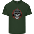 Pickelhaube Skull Prussian Helmet Biker Mens Cotton T-Shirt Tee Top Forest Green