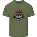 Pickelhaube Skull Prussian Helmet Biker Mens Cotton T-Shirt Tee Top Military Green