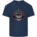 Pickelhaube Skull Prussian Helmet Biker Mens Cotton T-Shirt Tee Top Navy Blue