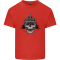Pickelhaube Skull Prussian Helmet Biker Mens Cotton T-Shirt Tee Top Red
