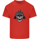 Pickelhaube Skull Prussian Helmet Biker Mens Cotton T-Shirt Tee Top Red