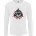 Pickelhaube Skull Prussian Helmet Biker Mens Long Sleeve T-Shirt White