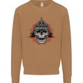 Pickelhaube Skull Prussian Helmet Biker Mens Sweatshirt Jumper Caramel Latte
