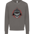 Pickelhaube Skull Prussian Helmet Biker Mens Sweatshirt Jumper Charcoal