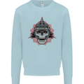 Pickelhaube Skull Prussian Helmet Biker Mens Sweatshirt Jumper Light Blue