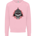 Pickelhaube Skull Prussian Helmet Biker Mens Sweatshirt Jumper Light Pink