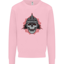 Pickelhaube Skull Prussian Helmet Biker Mens Sweatshirt Jumper Light Pink