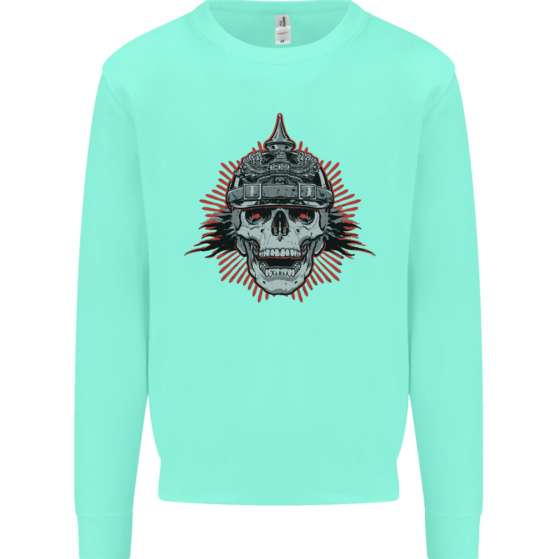 Pickelhaube Skull Prussian Helmet Biker Mens Sweatshirt Jumper Peppermint