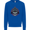 Pickelhaube Skull Prussian Helmet Biker Mens Sweatshirt Jumper Royal Blue