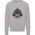 Pickelhaube Skull Prussian Helmet Biker Mens Sweatshirt Jumper Sports Grey