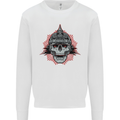 Pickelhaube Skull Prussian Helmet Biker Mens Sweatshirt Jumper White