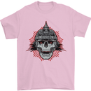 Pickelhaube Skull Prussian Helmet Biker Mens T-Shirt Cotton Gildan Light Pink