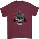 Pickelhaube Skull Prussian Helmet Biker Mens T-Shirt Cotton Gildan Maroon