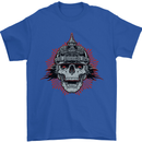 Pickelhaube Skull Prussian Helmet Biker Mens T-Shirt Cotton Gildan Royal Blue