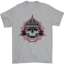 Pickelhaube Skull Prussian Helmet Biker Mens T-Shirt Cotton Gildan Sports Grey