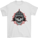 Pickelhaube Skull Prussian Helmet Biker Mens T-Shirt Cotton Gildan White