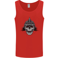 Pickelhaube Skull Prussian Helmet Biker Mens Vest Tank Top Red