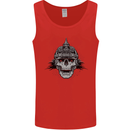 Pickelhaube Skull Prussian Helmet Biker Mens Vest Tank Top Red