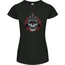 Pickelhaube Skull Prussian Helmet Biker Womens Petite Cut T-Shirt Black