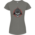 Pickelhaube Skull Prussian Helmet Biker Womens Petite Cut T-Shirt Charcoal