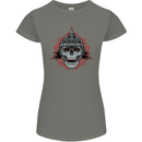 Pickelhaube Skull Prussian Helmet Biker Womens Petite Cut T-Shirt Charcoal