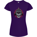 Pickelhaube Skull Prussian Helmet Biker Womens Petite Cut T-Shirt Purple